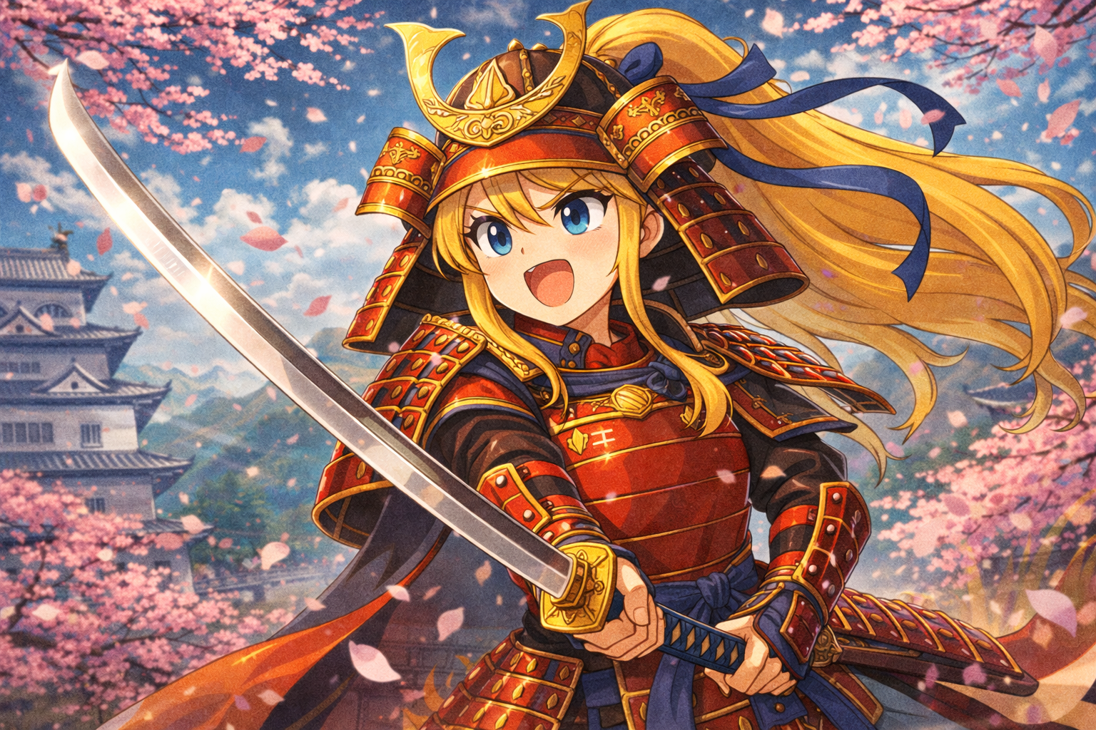 Maskot cosplay samurai