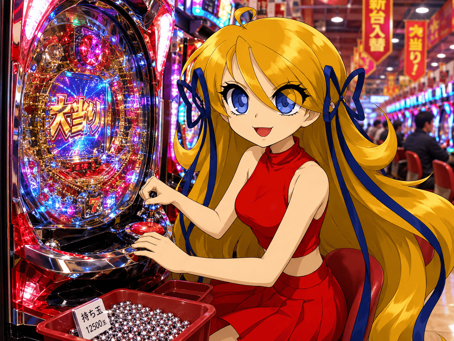 Maskot spiller pachinko