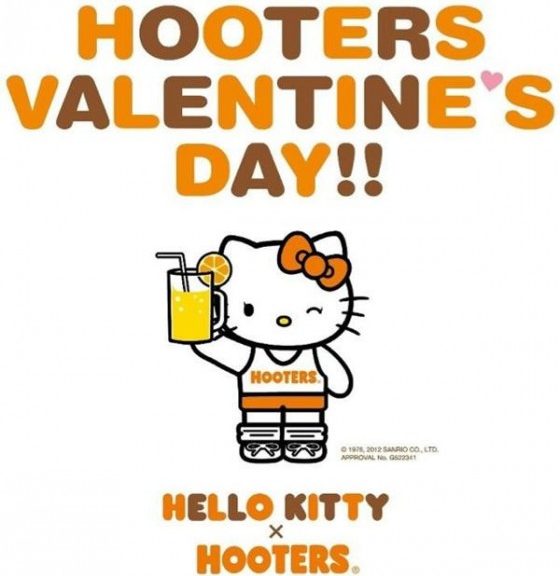 Hello Kitty og Hooters Japan samarbejde på Valentins Dag