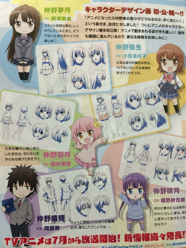 Danchigai TV anime character designs
