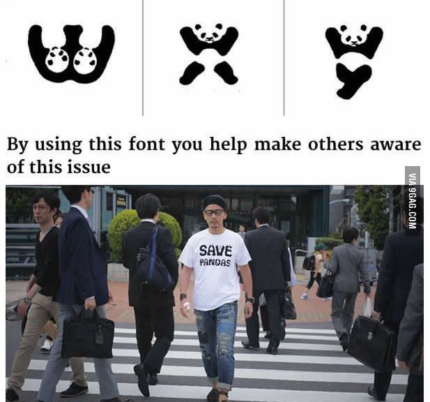 WWF Japan har lavet en panda font for at skabe opmærksomhed