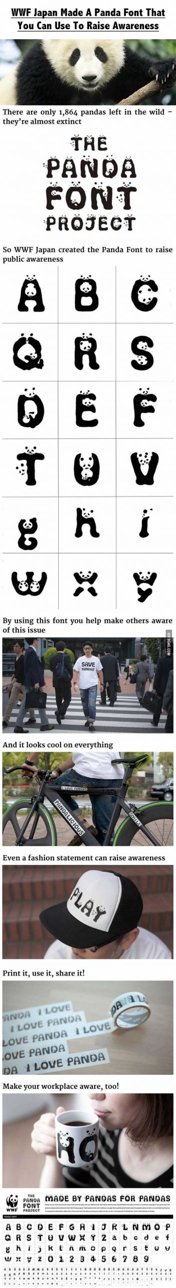 WWF Japan har lavet en panda font for at skabe opmærksomhed