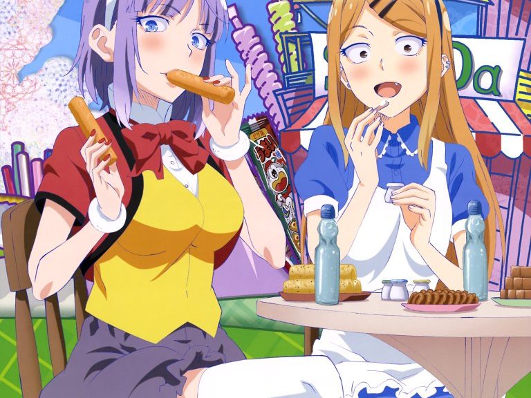 Hotaru og Saya fra Dagashi Kashi som Alice i Eventyrland
