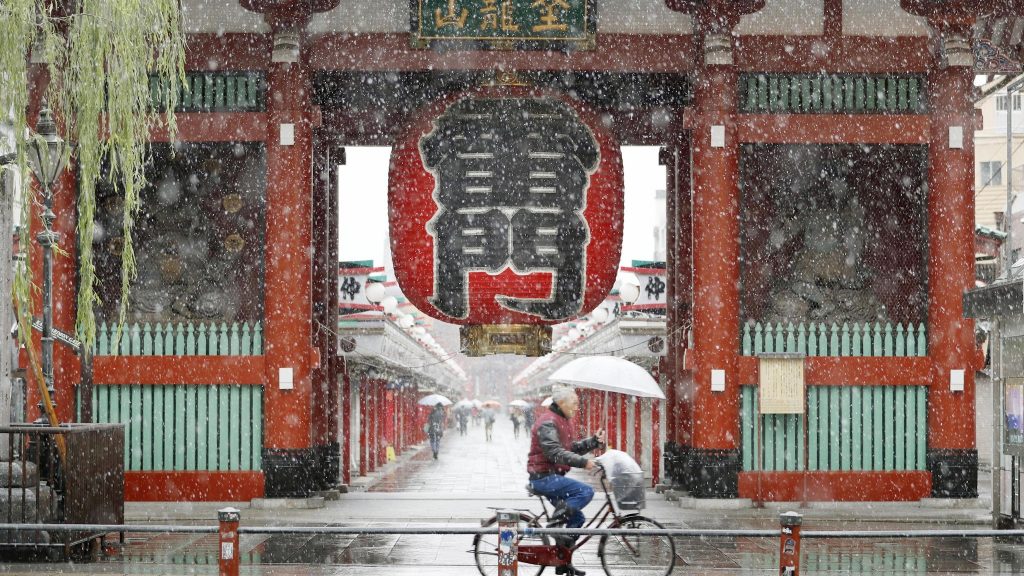 Tokyo får sne i november for første gang i 54 år