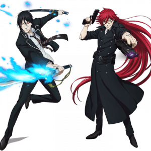 Ao no Exorcist x Kuroshitsuji samarbejds illustrationer