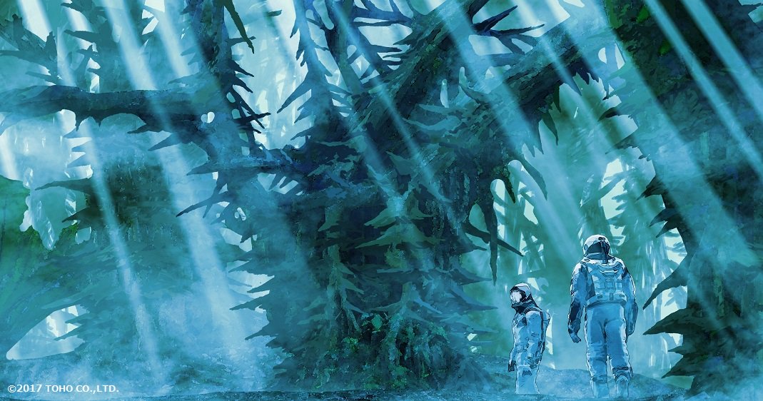 Godzilla anime film koncept billede