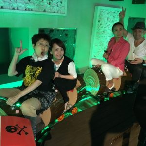 Guests Ride Mini Train at One Piece Creator's Swank BBQ