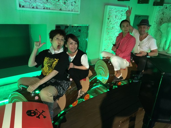 Guests Ride Mini Train at One Piece Creator's Swank BBQ