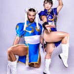 Chun-Li (Street Fighter) cosplayers med de passende ben