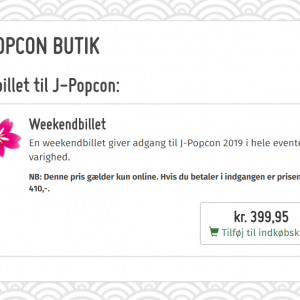Billetsalget til J-popcon 2019 er åbnet