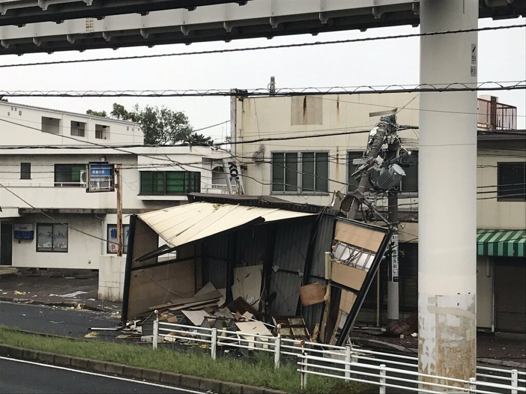 Chiba Prefecture blev hårdest ramt, da tyfonen først ramte land der
