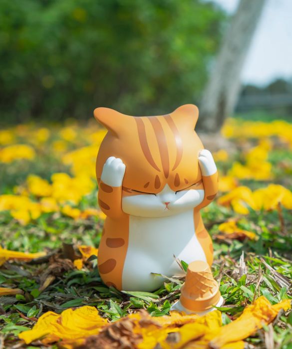 Distressed Cats Series Soft Vinyl Coin Bank Red Tabby Cat