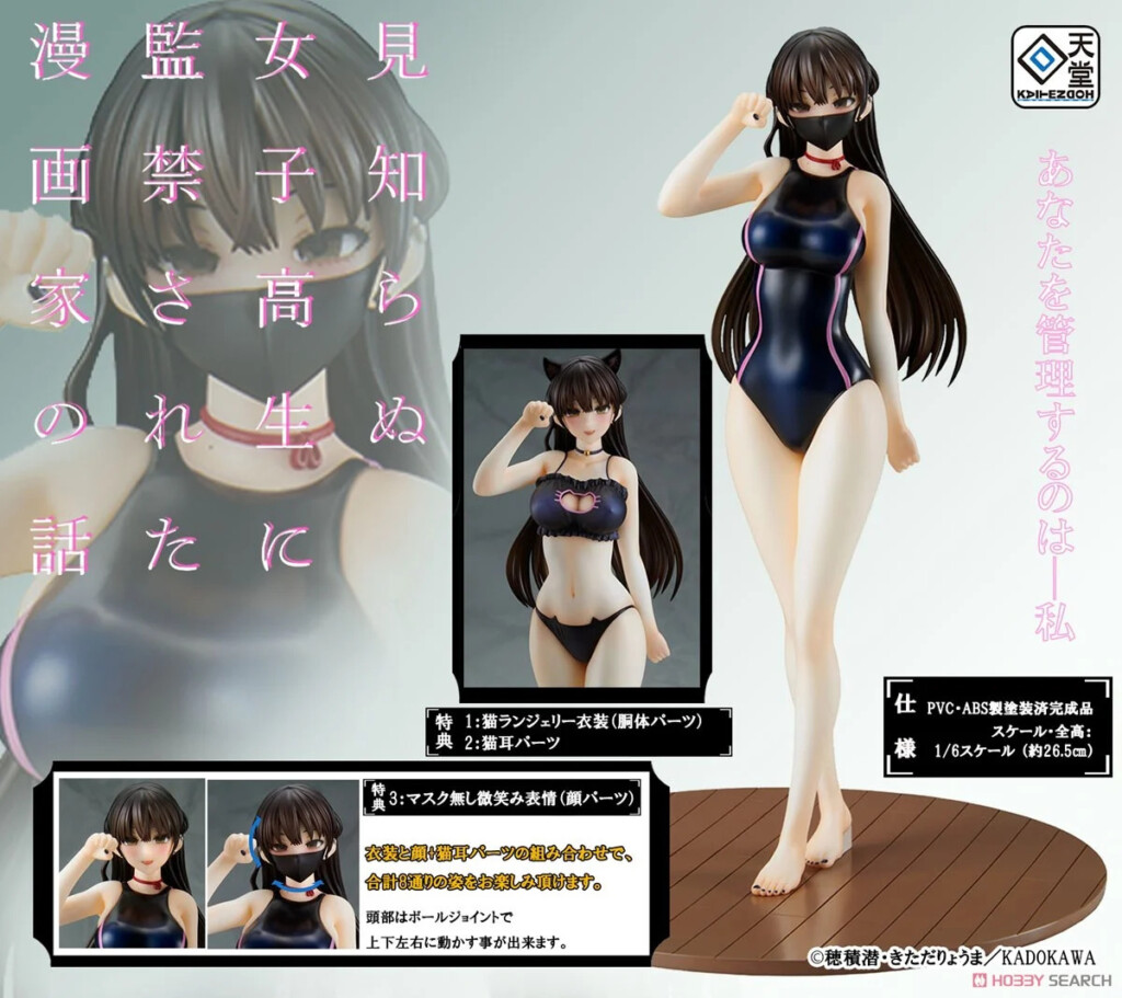 The Story of a Manga Artist Who Was Imprisoned by a Strange High School Girl Konata Swimwear & Cat Lingerie Costume Set
