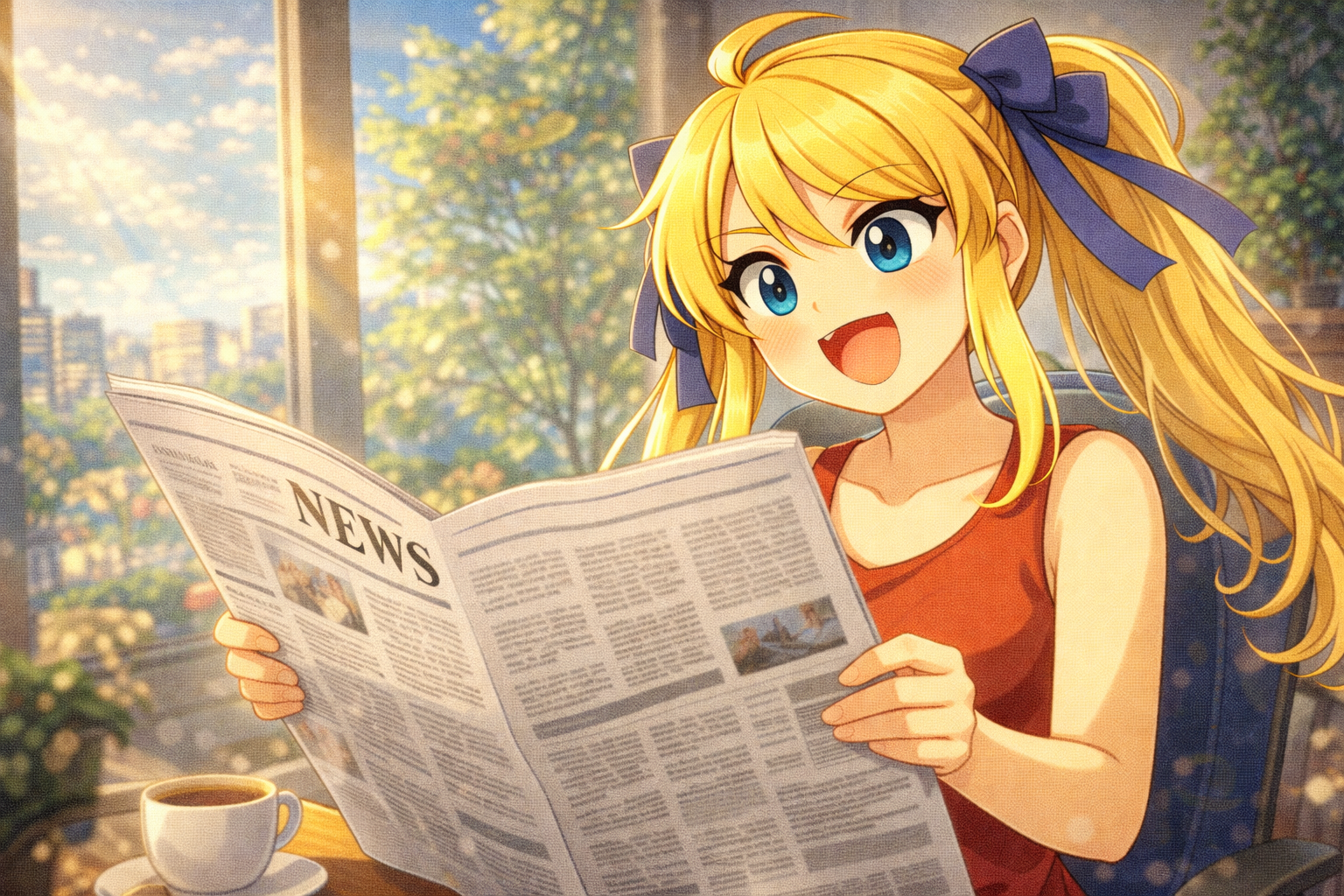 Maskot læser nyheder